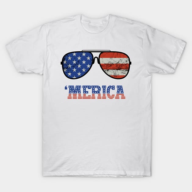 Merica Sunglasses T-Shirt by sevalyilmazardal